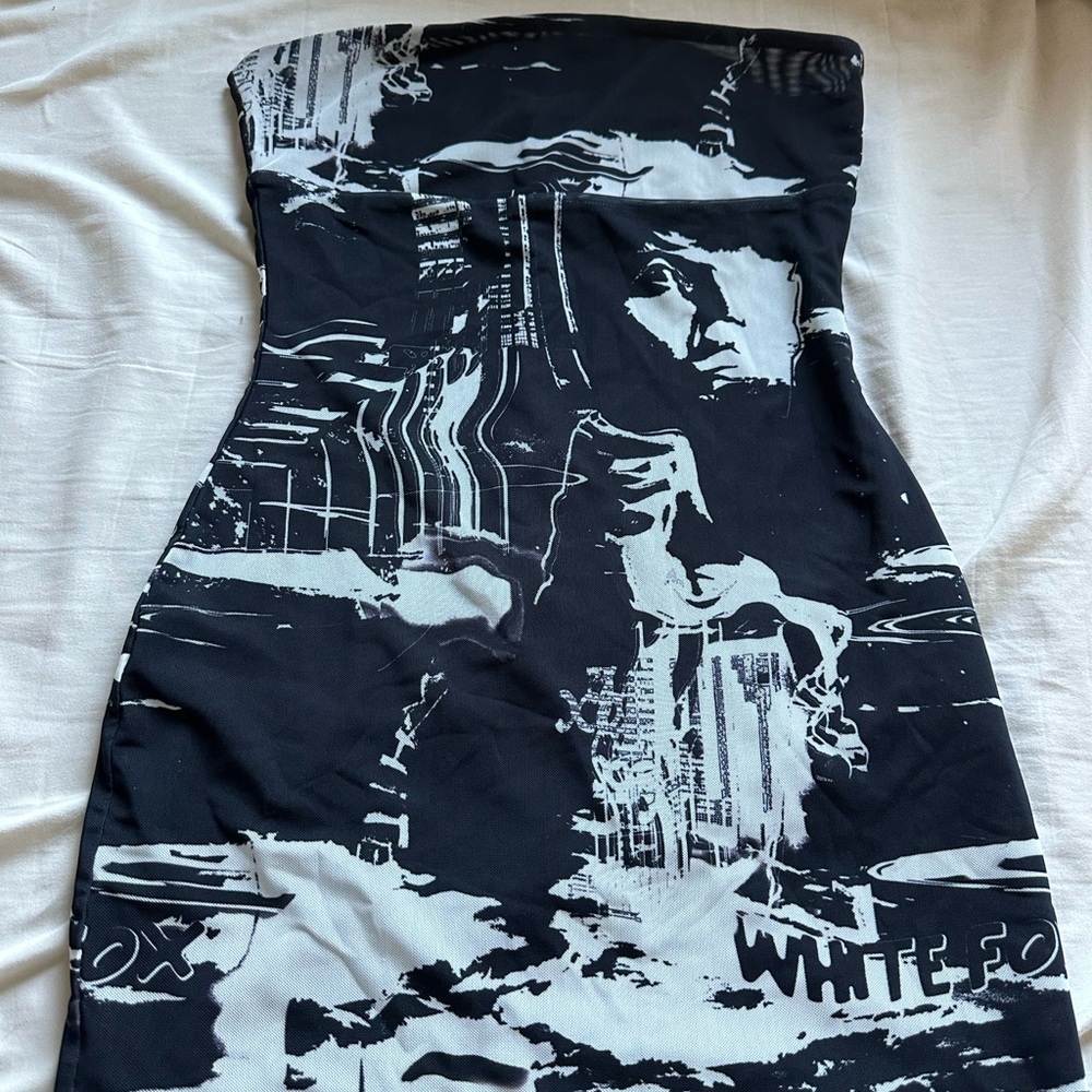 White fox mini dress